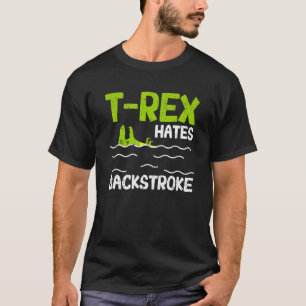 T Rex hasates Backstroke Schwimmer Dinosaur Swim S T-Shirt