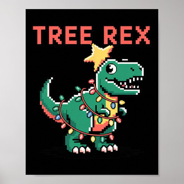 T-Rex hässlicher Weihnachtspullover Dinosaurier We Poster (Vorne)