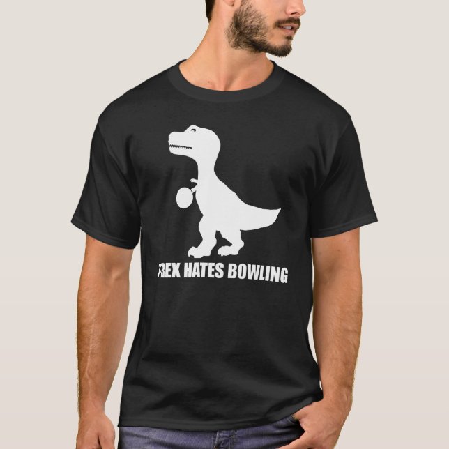 T-Rex hasst Bowlings-Dunkelheits-T - Shirt (Vorderseite)