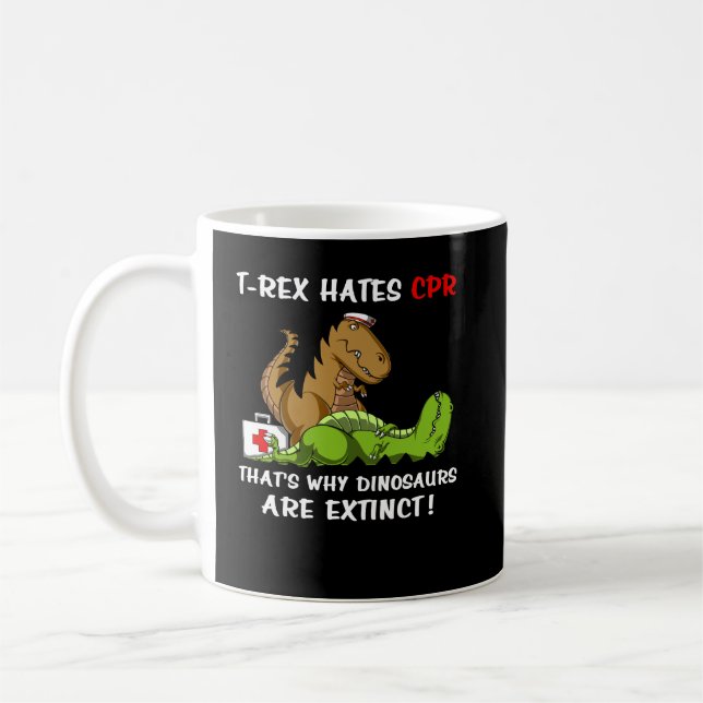 T-Rex hasst CPR, weshalb Dinosaurier ausgestorben  Kaffeetasse (Links)