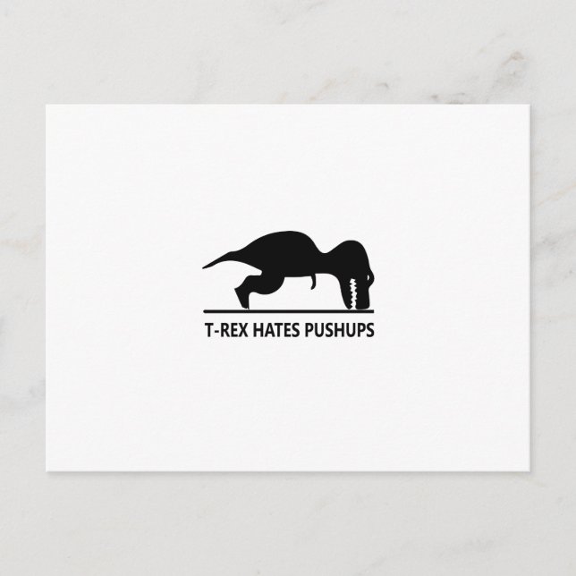 T-rex hasst Liegestütze.ai Postkarte (Vorderseite)