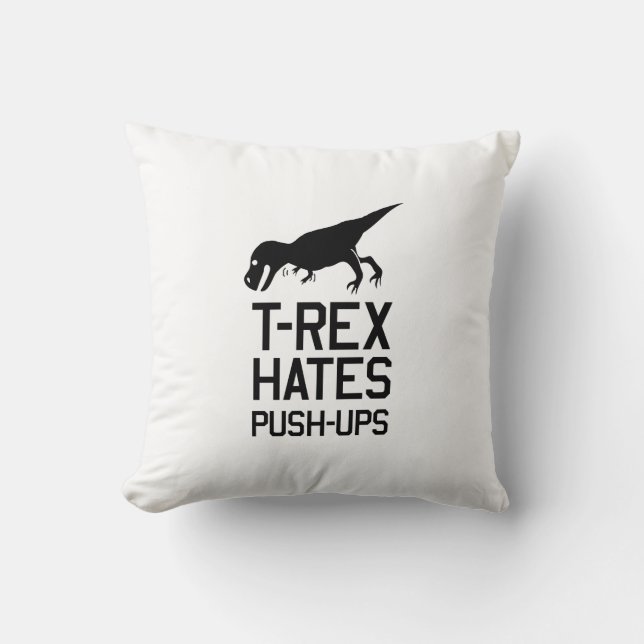 T-Rex hasst Pushups Kissen (Vorderseite)
