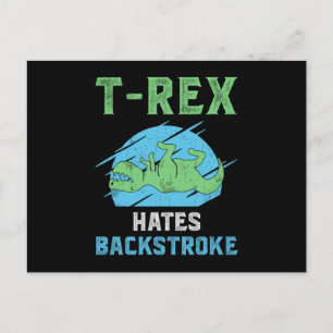 T-Rex hasst Rückschlag schwimmen Schwimmer Schwimm Postkarte