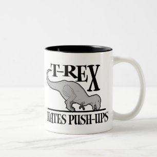 T-Rex hasst Stoß-UPS $18,95 Zweifarbige Tasse