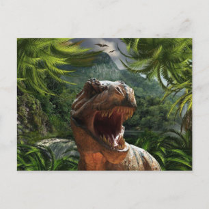 T-Rex im Dschungel Postkarte Dinosaurier
