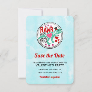 T-Rex in einem Tophat Niedliches Valentin Save the Date