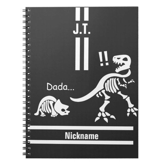 T-rex is surprised by Triceratops baby Notizblock (Vorderseite)