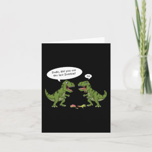 T Rex isst Zombie Halloween Boys Girls Kinder Spaß Karte