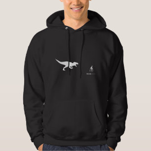 T-Rex jagt einen Mann, der ein Penny-Farthing-Fahr Hoodie