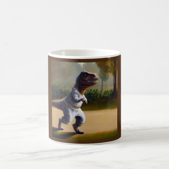 T Rex Joggen Kaffeetasse (Mittel)