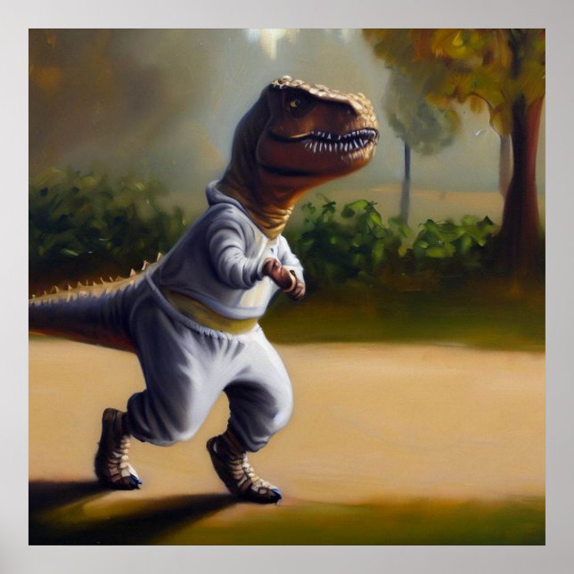 T Rex Joggen Poster (Vorne)