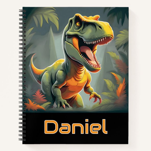 T-Rex Jurassic Dinosaur Spiral Notebook Notizbuch (Vorderseite)