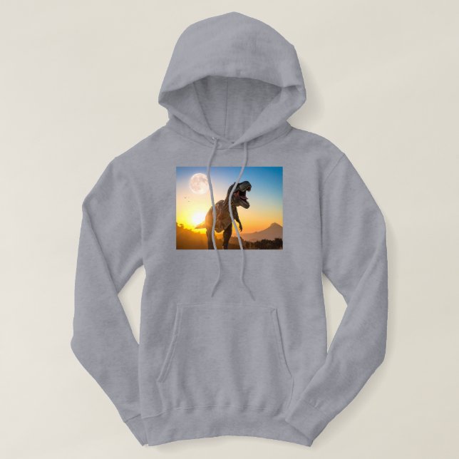 T-Rex Kapuzenpullover – Brüllender Dinosaurier Hoodie (Design vorne)