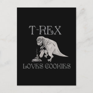T-Rex-Lieben-Cookies Postkarte