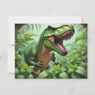 T-Rex mit Minze Postkarte
