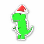 T Rex Niedlich Dino Santas Christmas Hat Aufkleber<br><div class="desc">Niedlich zorniger Cartoon t-rex! Der Weihnachtsmann hat eine Version. Eigene Aufkleber. Weihnachtsdekoration für Kinder.</div>