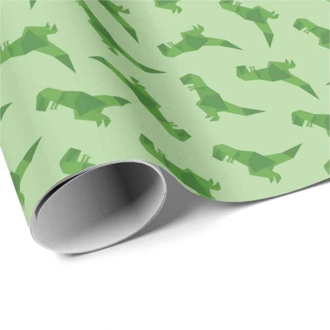 T-Rex Origami Geschenkpapier (Rolleneckpunkt)