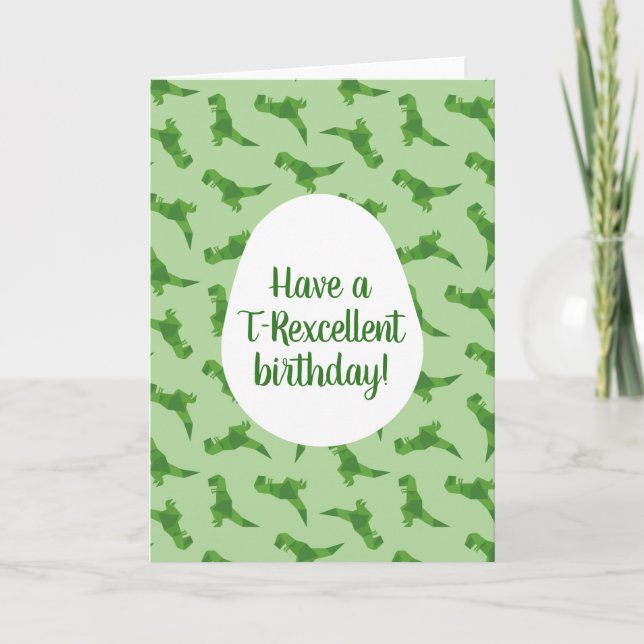 T-Rex Origami Karte (Vorderseite)