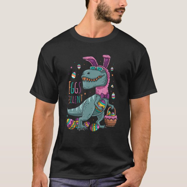 T Rex Osterbunny Eggscellent Stuffers Osterbas T-Shirt (Vorderseite)