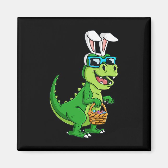 T Rex Ostersonne mit Eierkörbchen Spaß Dinosaurier Magnet (Vorne)