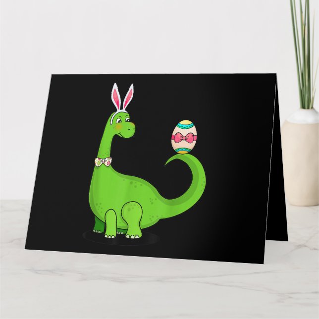 T Rex Ostersonnige Dinosaurier Ei Jungs Kinder bis Karte (Vorderseite)