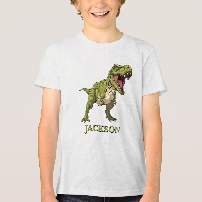 T-Rex Personalized Tri-Blend Shirt (Vorderseite)