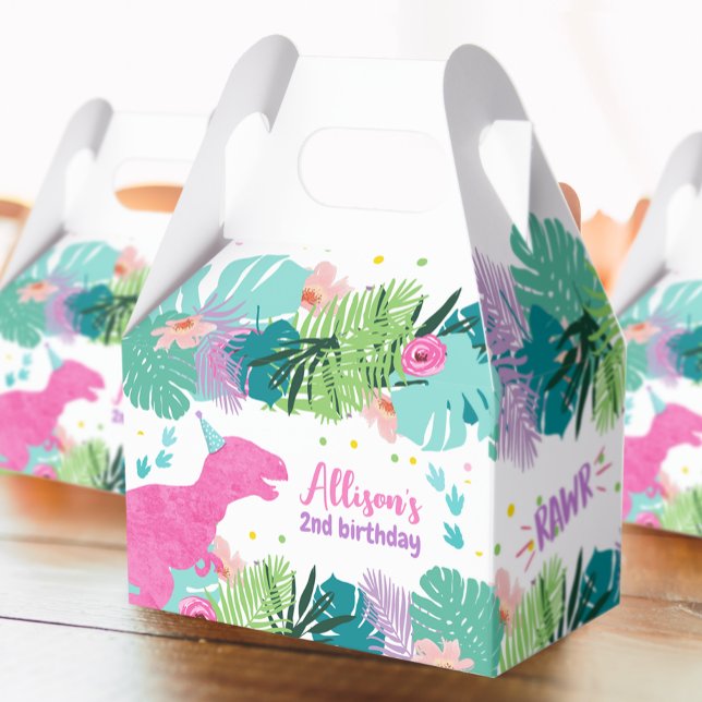 T-Rex Pink Dinosaur Girl Dino Prähistorischer Gebu Geschenkschachtel (Von Creator hochgeladen)