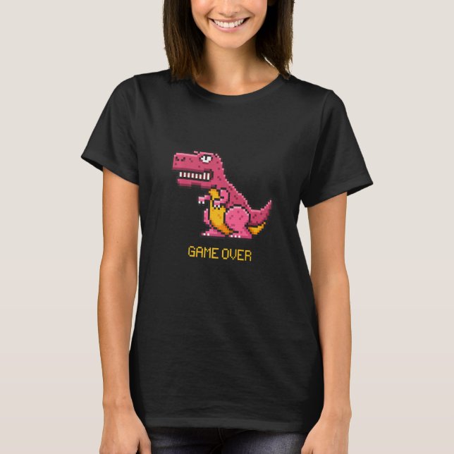 T Rex Pixel Gaming Dinosaur Cool Dinosaur Graphic T-Shirt (Vorderseite)