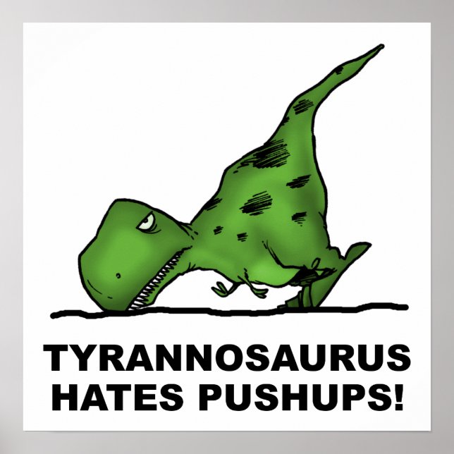 T-Rex Pompes Drôle Affiche (Devant)