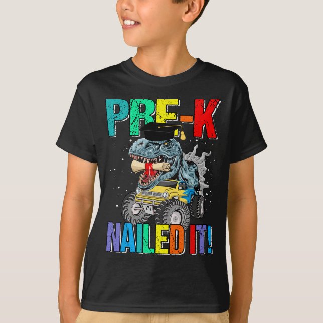 T Rex Pre-K Nails IT Abschluss Class 2022 Din T-Shirt (Vorderseite)