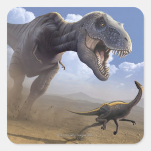 T Rex Quadratischer Aufkleber