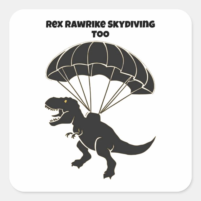 T-rex Quadratischer Aufkleber (Vorderseite)