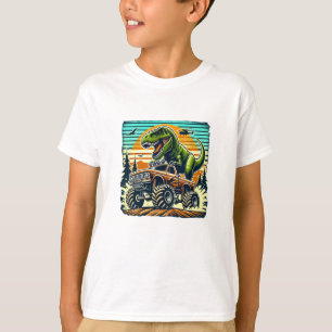 T Rex Riding Monster Truck T-Shirt