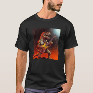 T Rex Rocker Dinosaur spielt Gitarre Rockstar Gui T-Shirt