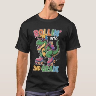 T Rex rollt in die 2. Klasse zurück zur Schule Ers T-Shirt