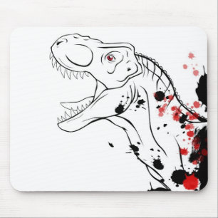 T-Rex (rot und schwarz) Mousepad