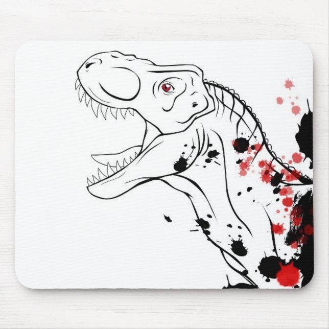 T-Rex (rot und schwarz) Mousepad (Vorne)