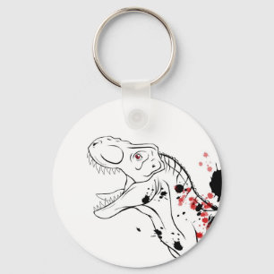 T-Rex (rot und schwarz) Schlüsselanhänger
