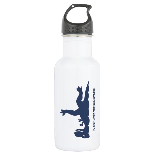 T-Rex Rückenschwimmen Trinkflasche (Vorderseite)