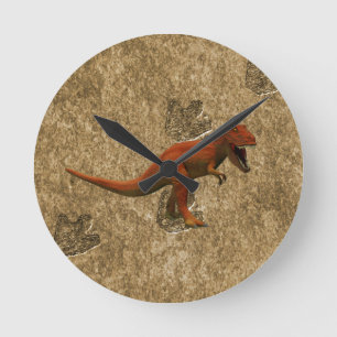 T Rex Runde Wanduhr