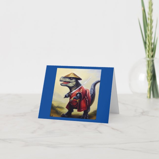 T Rex Samurai Karte (Vorderseite)