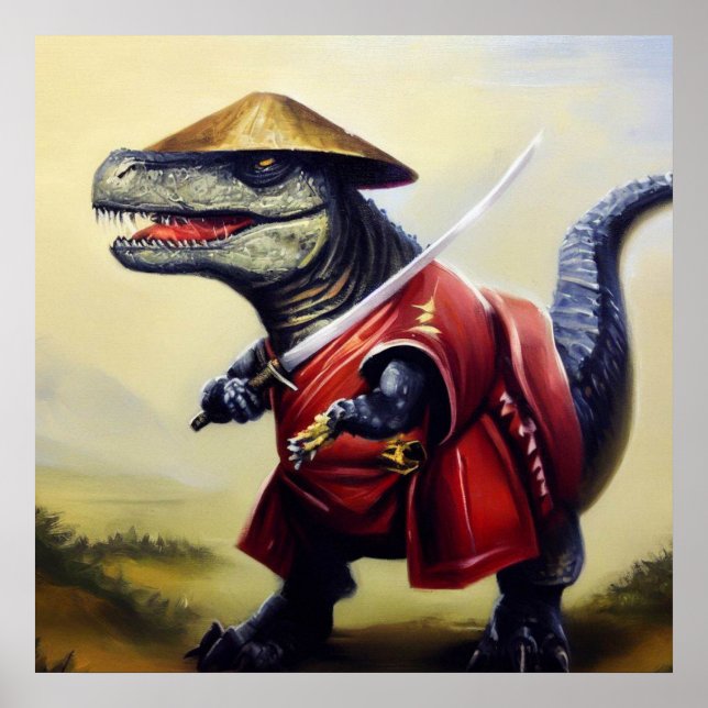 T Rex Samurai Poster (Vorne)