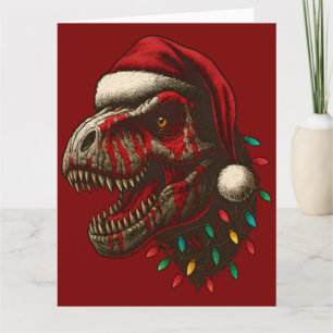 T-Rex Santa Dinosaur Weihnachten Karte