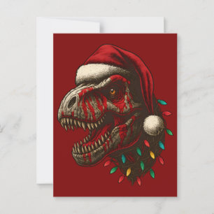 T-Rex Santa Dinosaur Weihnachten Postkarte