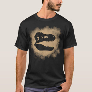 T-Rex Schädel-Silhouette-Staub-Spritzer-T - Shirt