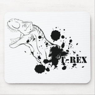 T-Rex (schwarz und weiß) Mousepad