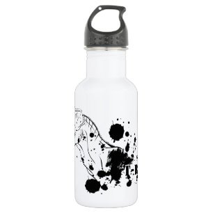 T-Rex (schwarz und weiß) Trinkflasche