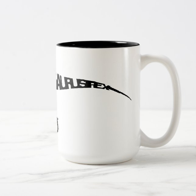 T-Rex Schwarzes 15 Unze Zwei-Ton Tasse (Rechts)