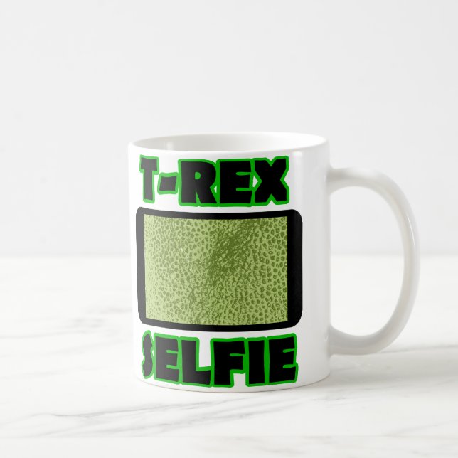 T-Rex Selfie Kurz Arms Funny Dinosaur Tasse (Rechts)