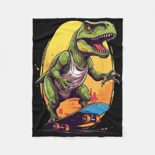 T-Rex Skater - Skateboard Skateboarder Skateboardi Fleecedecke